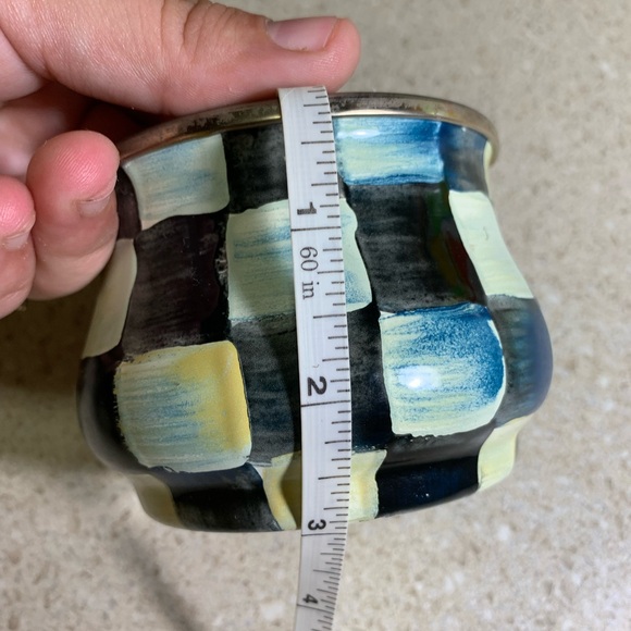 MacKenzie-Childs Checkered Pot - Black, White, Cream - Picture 9 of 9
